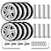 Ech.Apr EchApr Luggage Wheels Replacement OD 50mm 8 Pcs Suitcase Replacement DoubleRow Wheels Wear Resistant Rubber Repair Swivel Casters for Travel Silver