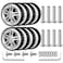 Ech.Apr EchApr Luggage Wheels Replacement OD 50mm 8 Pcs Suitcase Replacement DoubleRow Wheels Wear Resistant Rubber Repair Swivel Casters for Travel Silver