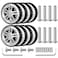 Ech.Apr EchApr Luggage Wheels Replacement OD 50mm 8 Pcs Suitcase Replacement DoubleRow Wheels Wear Resistant Rubber Repair Swivel Casters for Travel Silver