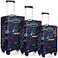 Sherr 3 Pieces Travel Luggage Cover Suitcase Protector Anti Scratch Suitcase Washable Baggage CoversVintage ThemeSMediumL