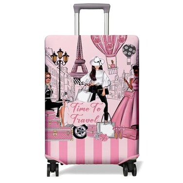 PtRug Travel Luggage Cover Suitcase Protector Fits 1832 Inch Wheel Covers PatternedTravel Related Items Flower Luggage Protector Elastic L