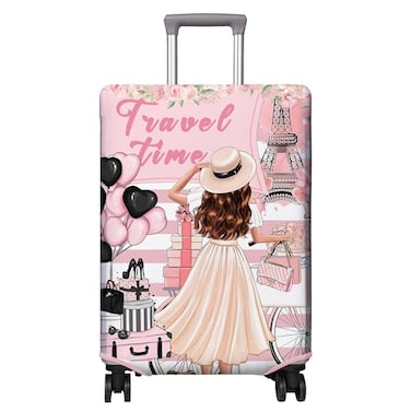PtRug Travel Luggage Cover Suitcase Protector Fits 1832 Inch Wheel Covers PatternedTravel Related Items Flower Luggage Protector Elastic L