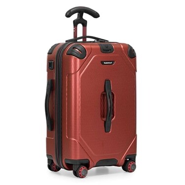 Traveler's Choice Travelers Choice Maxporter II Polycarbonate Hardside Trunk with Spinner Wheels Red 22Inch Carryon Luggage