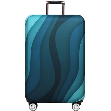 MosaiRudo Thicker Luggage Cover Elastic Suitcase Cover Protector Fits 1832 Inch Suitcase Travel Accessories Green Ripple S