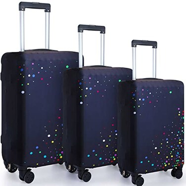 Sanwuta 3 Pcs Luggage Cover Washable Suitcase Protector Cover Anti Scratch Case Fits 1828 Inch Luggage 3 Sizes colorful Dot Style