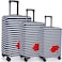 Silkfly 3 Pcs Travel Luggage Cover Suitcase Protector Anti Scratch Dirt Washable Suitcase Cover Red Lips Elastic Luggage Sleeve with Zipper Fits 1828 Inches