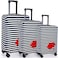Silkfly 3 Pcs Travel Luggage Cover Suitcase Protector Anti Scratch Dirt Washable Suitcase Cover Red Lips Elastic Luggage Sleeve with Zipper Fits 1828 Inches