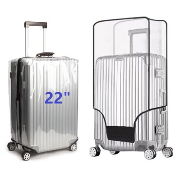 FABULWAY Clear PVC Suitcase Cover Protectors Transparent Luggage Covers Waterproof Wheeled Suitcase Dust Cover Dustproof Travel Luggage Sleeve Protector 22