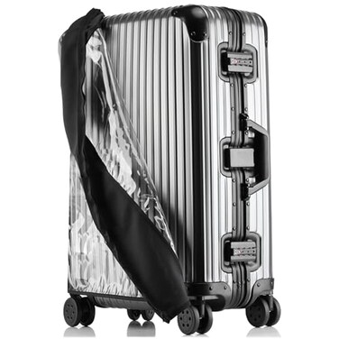 Linpr Waterproof Transparent Suitcase Cover Black Hard Shell Protector for Luggage