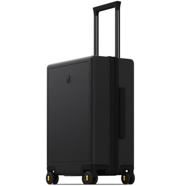 LEVEL8 Carry on Luggage Airline Approved Small Carryon Suitcases with Wheels Lightweight Hardside Luminous Textured with Spinner Wheel Tsa Lock 18 Inch Black