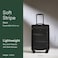 ANTLER Soft Stripe Carry On Luggage 22x14x9 Airline Approved Cabin Suitcase with Expander Adjustable Handle 4 Spinner Wheels Lightweight TSA Lock Recycled Polyester Luggage Black