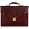 Time Resistance Leather Briefcase for Men Business Laptop Bag Italian Handmade Leather Bag Attache Gift Box Included Brown
