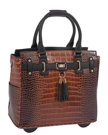 JKMCompany JKM Company Rolling Laptop Bag for Women Designer Wheeled Briefcase Fits 1317 Laptops Office Travel Computer Case Manhattan
