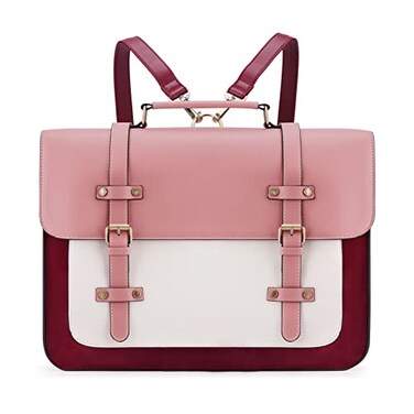 ECOSUSI Laptop Bag for Women Vegan Leather Messenger Purse Fashion Briefcase Backpack 156 inch Computer Satchel Handbag