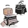 Prokva Rolling Teacher Bag with Wheels Teacher Tote Bag with Detachable Trolley Fits for 156 Laptop Black Patent Design
