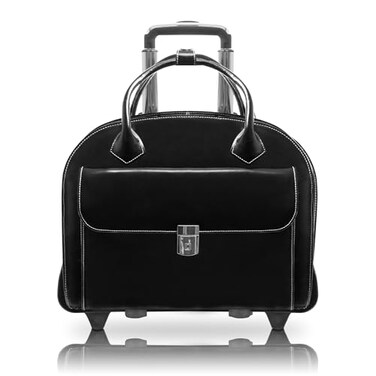 McKleinUSA McKlein W Series Glen Ellyn 15 Leather Detachable Wheeled Ladies LaptopComputer Tablet Business Briefcase BagWomens Rolling Overnight Travel Bag Removable trolley case