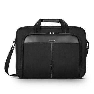 Targus 1516 Inch Slim Lightweight Laptop Briefcase Black Messenger and Shoulder Bag with Padded Compartment and Trolley Strap for 16 Laptops TCT027US