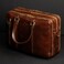Time Resistance Leather Laptop Briefcase Full Grain Leather Computer Bag for Men and Women Brown