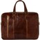 Time Resistance Leather Laptop Briefcase Full Grain Leather Computer Bag for Men and Women Brown