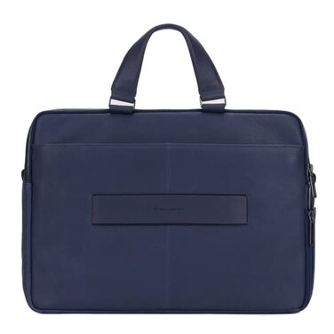 Piquadro Ronnie Leather Briefcase 43 cm Laptop Compartment night blue One Size