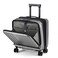TydeCkare 16 Carry on Luggage with 2 Laptop Compartments Lightweight Hardshell ABSPC Suitcase with Dual Control TSA Lock with YKK Zipper 4 Spinner Silent Wheels for Business Travel Silver Grey