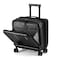TydeCkare 16 Carry on Luggage with 2 Laptop Compartments Lightweight Hardshell ABSPC Suitcase with Dual Control TSA Lock with YKK Zipper 4 Spinner Silent Wheels for Business Travel Black