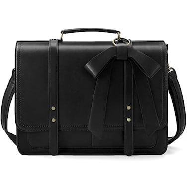 ECOSUSI Women Briefcase PU Leather Laptop Bag Large Shoulder College Satchel Bagfit 156 Laptop