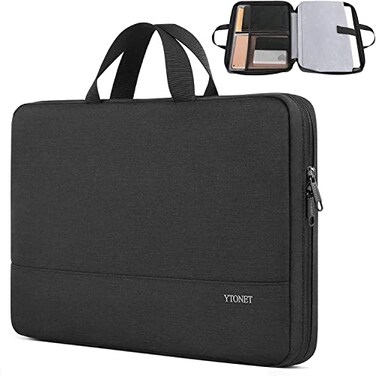 Ytonet Laptop Case 156 Inch Water Resistant Laptop Bag Sleeve for Men Women Slim Coputer Cover TSA Computer Case Carrying Bag with Handle Compatible with MacBook Pro Lenovo HP Dell Notebooks Black