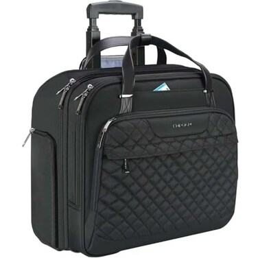EMPSIGN Rolling Laptop Bag Women with Wheels Briefcase for Women Fits Up to 156 Inch Laptop Briefcase on Wheels WaterRepellent Overnight Rolling Computer Bag with RFID Pockets Black