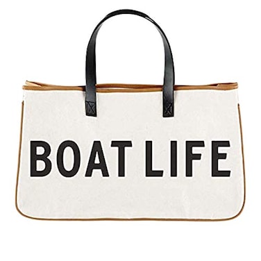 Santa Barbara Design Studio Womens Tote Cotton Canvas Shoulder Bag with Leather Handles and Waterproof Lining Large Boat Life