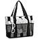 VASCHY Beach Bag for Women Foldable Waterproof Sandproof Beach Tote with ZipperMesh Pockets for VocationCruiseGymTravel Stripped Black White