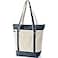 Lands' End Lands End Natural Zip Top Canvas Tote Bag Naturalradiant Navy XLarge Regular Handle