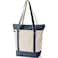 Lands' End Lands End Natural Zip Top Canvas Tote Bag Naturalradiant Navy XLarge Regular Handle