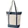 Lands' End Lands End Natural Zip Top Canvas Tote Bag Naturalradiant Navy XLarge Regular Handle