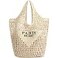 Hommtina Breathable Straw Mesh Beach Tote Bag Foldable Summer Bag for VacationBeige 5