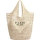 Hommtina Breathable Straw Mesh Beach Tote Bag Foldable Summer Bag for VacationBeige 5