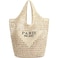 Hommtina Breathable Straw Mesh Beach Tote Bag Foldable Summer Bag for VacationBeige 5
