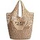 Hommtina Breathable Straw Mesh Beach Tote Bag Foldable Summer Bag for Vacation