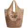 Hommtina Breathable Straw Mesh Beach Tote Bag Foldable Summer Bag for Vacation