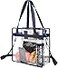 BAGAIL Clear Bags 12x6x12 Stadium Approved Clear Tote Bag with Zipper Closure Crossbody Shoulder Bag with Adjustable StrapNavy