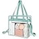 BAGAIL Clear Bags 12x6x12 Stadium Approved Clear Tote Bag with Zipper Closure Crossbody Shoulder Bag with Adjustable StrapDusty Blue