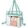 BAGAIL Clear Bags 12x6x12 Stadium Approved Clear Tote Bag with Zipper Closure Crossbody Shoulder Bag with Adjustable StrapDusty Blue