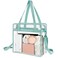 BAGAIL Clear Bags 12x6x12 Stadium Approved Clear Tote Bag with Zipper Closure Crossbody Shoulder Bag with Adjustable StrapDusty Blue