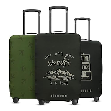 WanderWrap Reversible Travel Luggage Cover Washable AntiScratch Protection Durable Suitcase Covers for Luggage Secure Luggage Covers for Suitcase TSA Approved