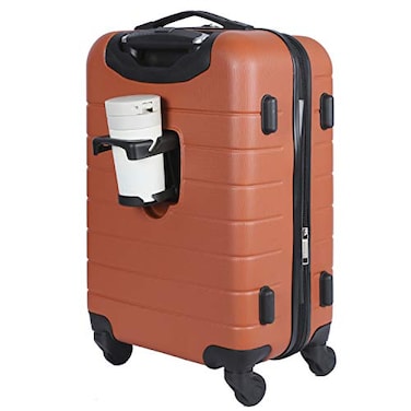 Wrangler Smart Spinner Hardside Luggage 22Inch CarryOn Burnt Orange
