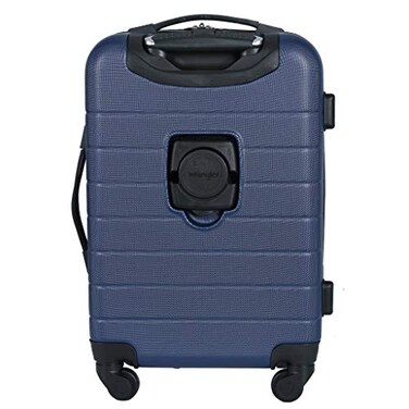 Wrangler Smart Spinner Hardside Luggage 22Inch CarryOn Navy Blue