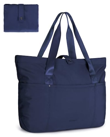 BAGSMART Tote Bag for Women Foldable Tote Bag With Zipper Travel Large Shoulder Bag Handbag for Work