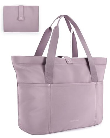 BAGSMART Tote Bag for Women Foldable Tote Bag With Zipper Travel Large Shoulder Bag Handbag for Work