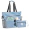G4Free Beach Bag Waterproof Sandproof Beach Tote Bag50L Large Capacity Foldable for WomenNavy Stripe