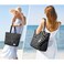 G4Free Beach Bag Waterproof Sandproof Beach Tote Bag Large Capacity Foldable for WomenBlack White35L